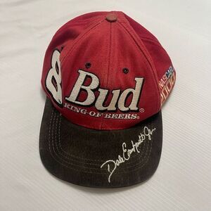 Vintage 90s Nascar Racing Dale Earndthart Jr. Budweiser Snapback Hat Cap USA